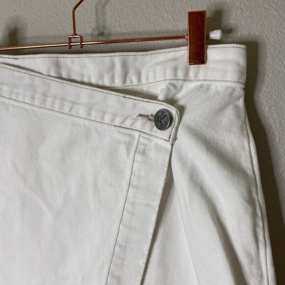 One Teaspoon Wild Thing Skirt Size 25 XS White Denim Festival Wrap Mini Jean - Picture 3 of 9